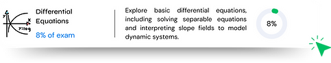 Study button for AP Calculus BC Unit 7: Differential Equations -- 8% of the exam. Links to free Thea study kit.