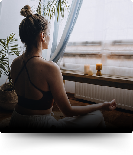 Healthy person being mindful