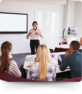 Teacher in front of classroom